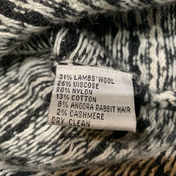 Talbots Cardigan Sweater Black & White Long Sleeve size Medium - Picture 7 of 7